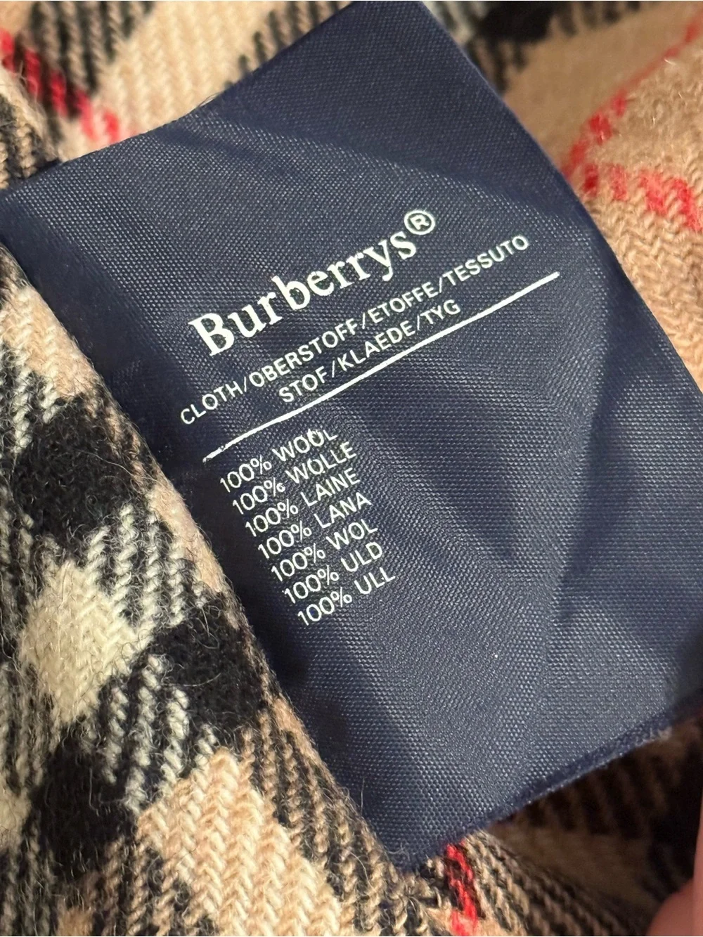 Vintage Burberrys Check Wool Plaid Trench Coat Insert - Picture 4 of 5